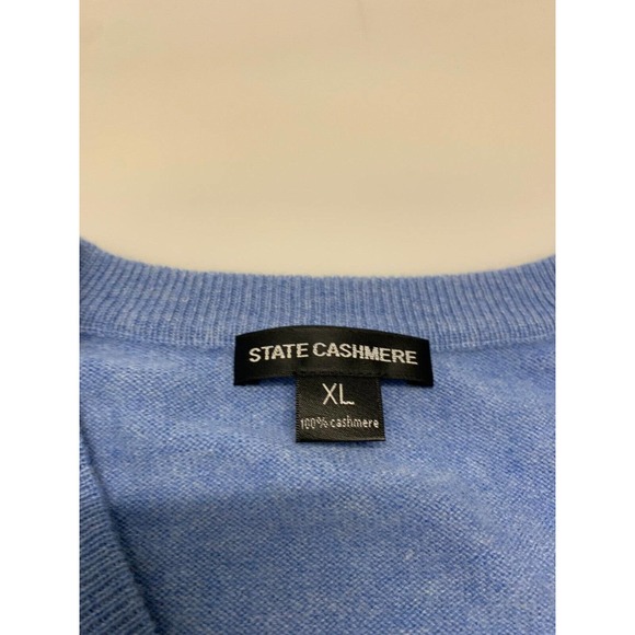 State Cashmere Men’s Classic Sleeveless Sweater Vest Blue XL Men's A40 - Picture 5 of 6